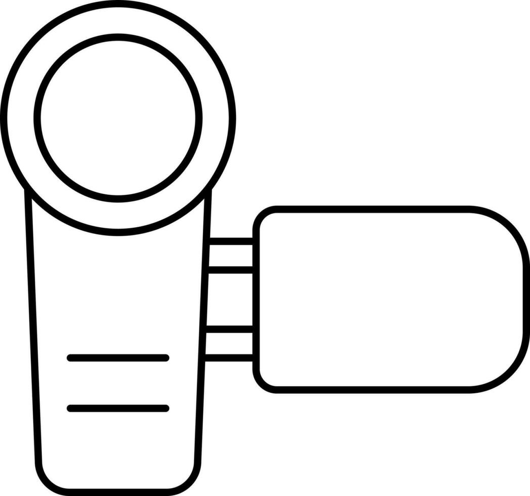 Handycam Icon In Thin Line Art. vector