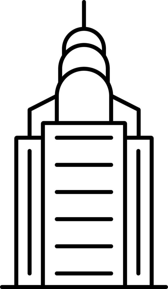 Chrysler Building Icon In Black Line Art. vector