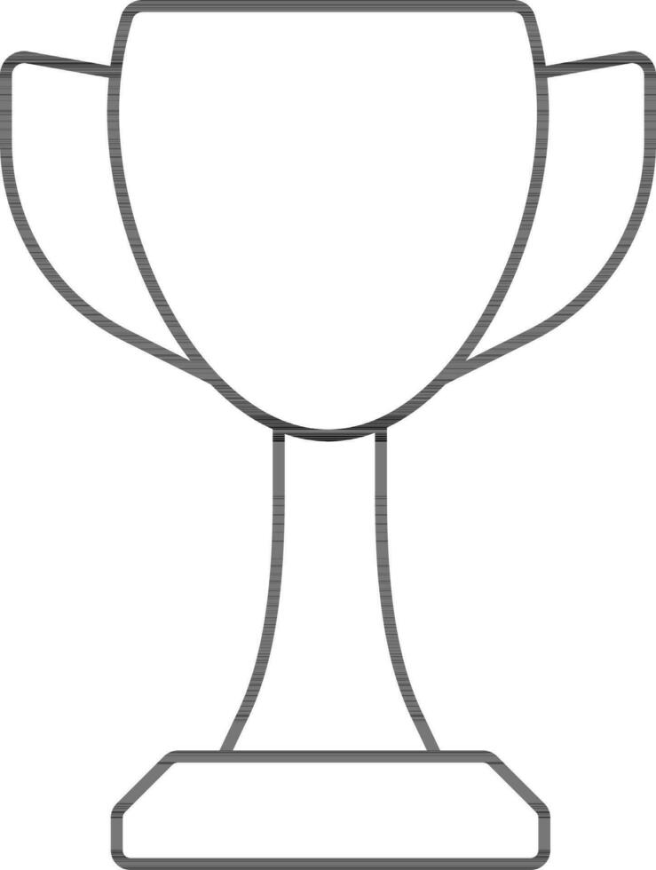 Trophy Cup Icon In Black Line Art. vector