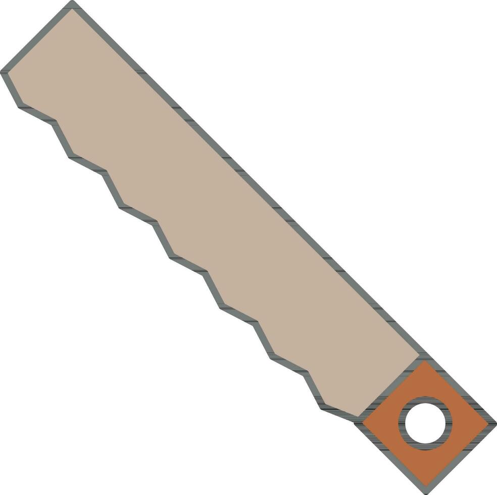 Brown Color Hand Saw Icon. vector