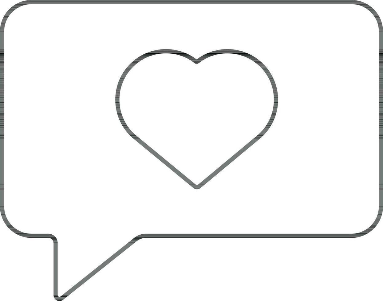 Love Chat Icon In Black Outline. vector