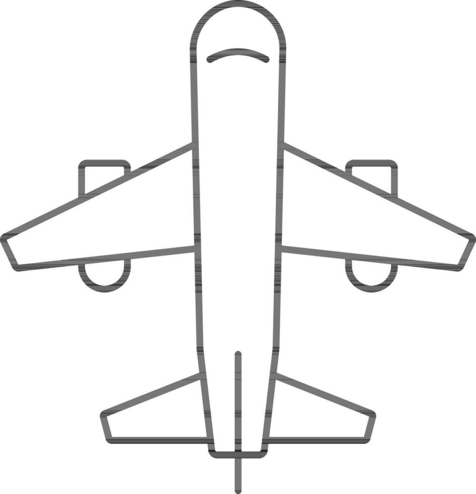Airplane icon In Black Line Art. vector