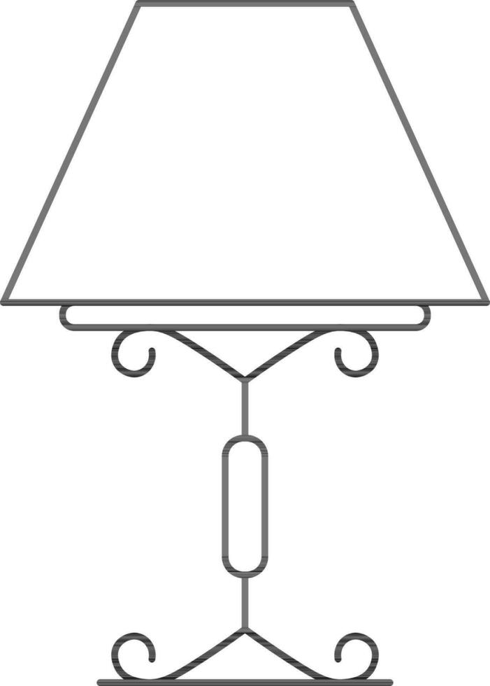 línea Arte ilustración de mesa lámpara icono en plano estilo. vector