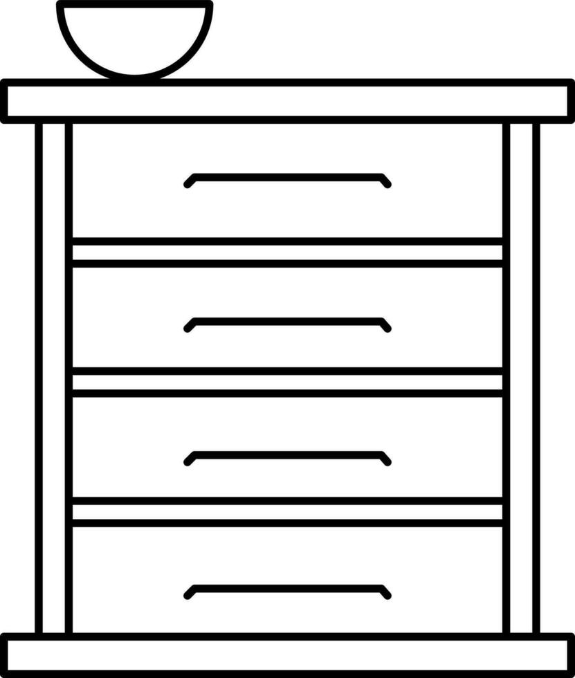 Cabinet or shelves icon in line art. vector