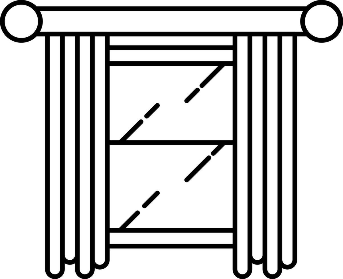 Line art illustration of window icon or symbol. vector