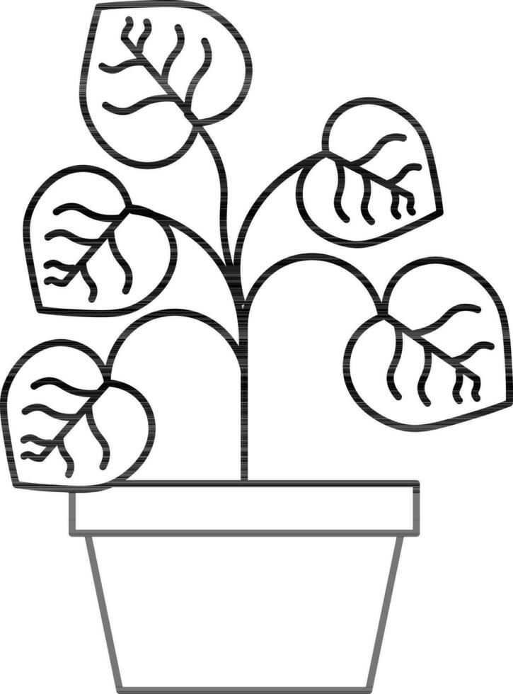 Plant icon or symbol made with line art. vector