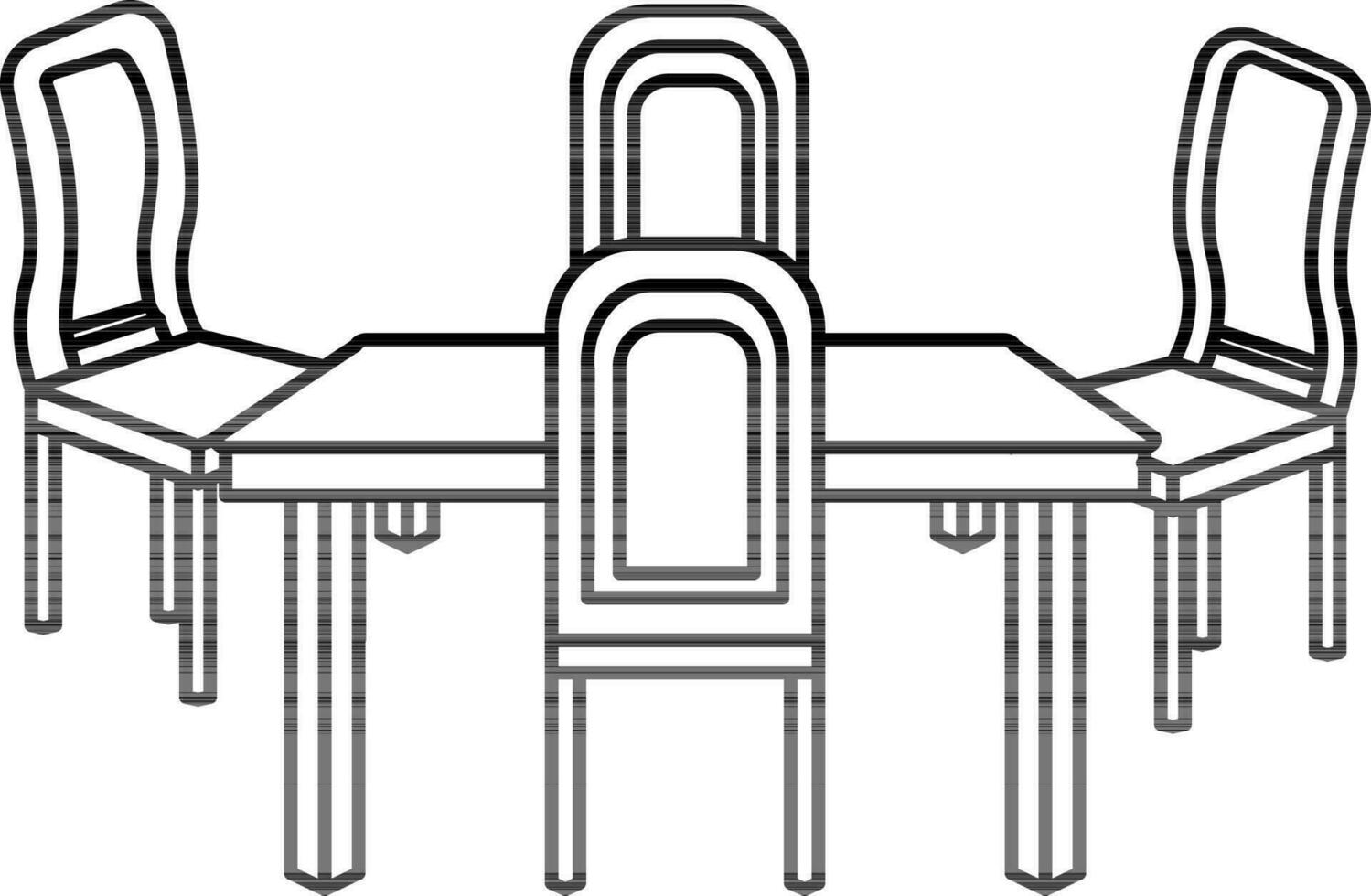 Dinning table icon or symbol in line art stroke. vector