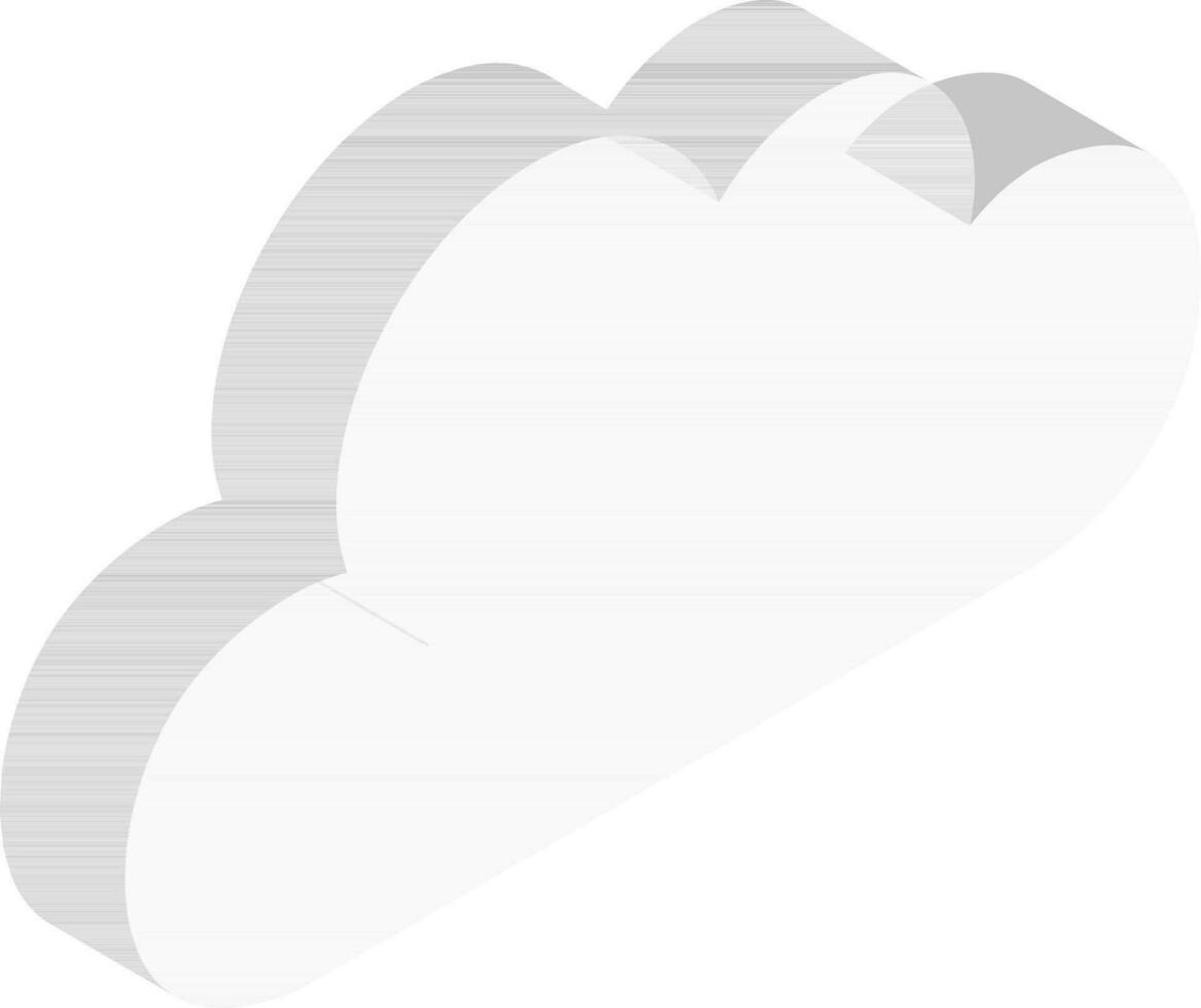 Isometric icon or symbol of cloud. vector