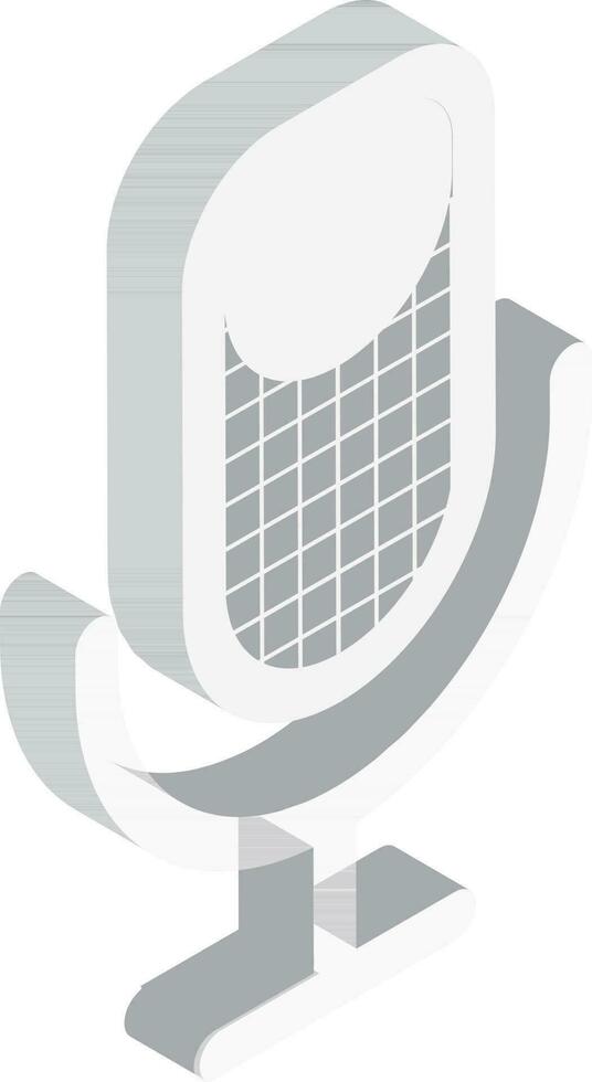 3D microphone or recording icon. vector