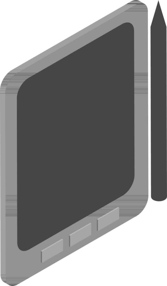 3D illustration of digital tablet with pen icon. vector