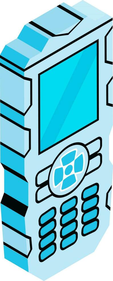 Isolated blue mobile phone isometric icon. vector