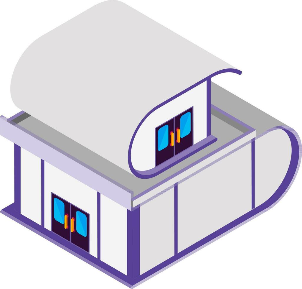 Modern style house icon in 3d. vector