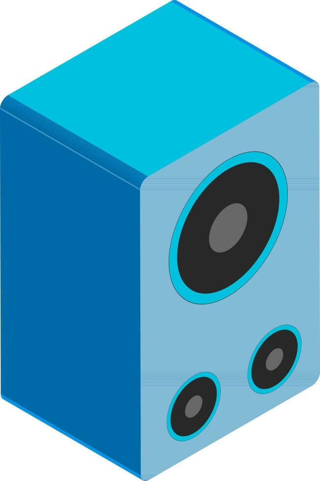 azul sonido altavoz isométrica icono. vector