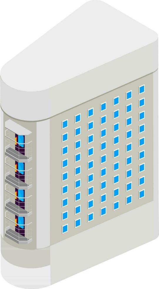 Isolated apartment isometric building. vector
