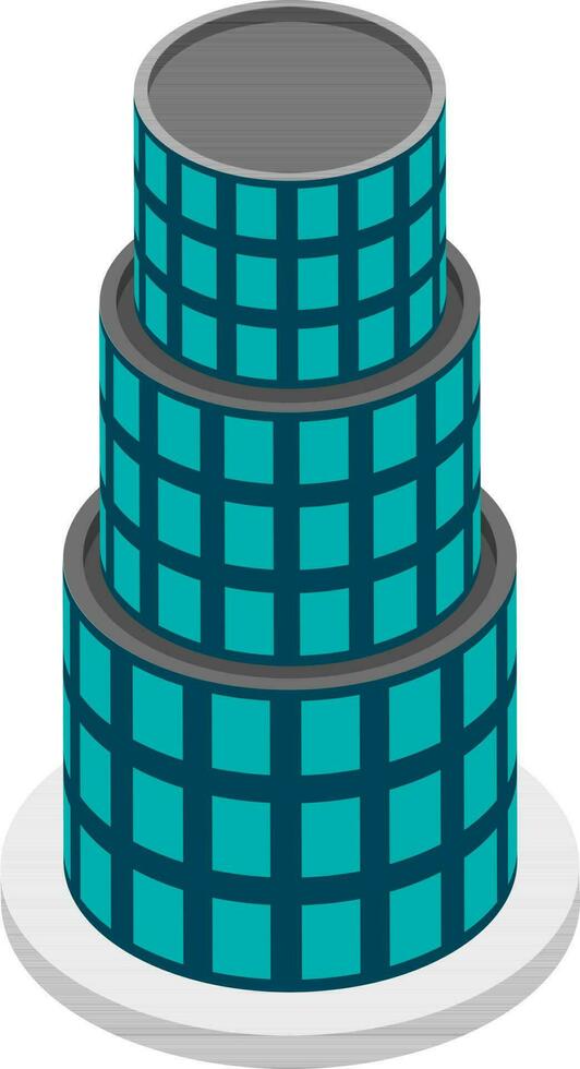 Isolated green isometric building. vector