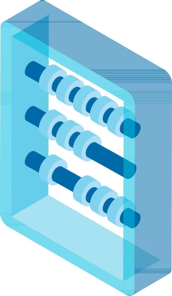 3D isometric icon of abacus in blue color. vector