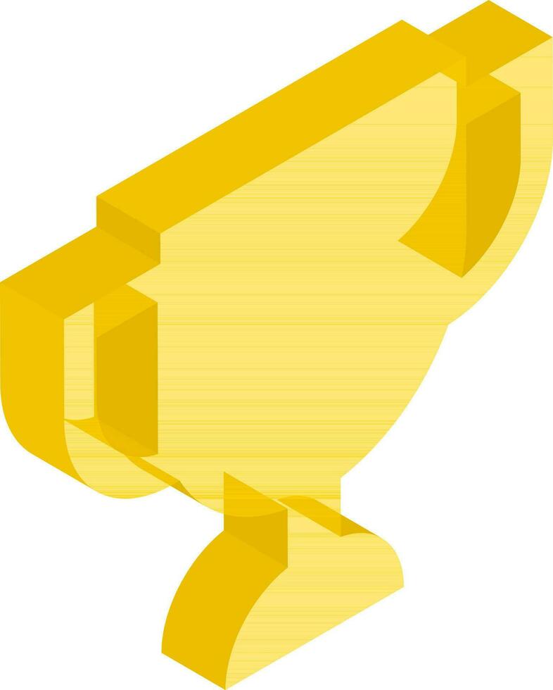 3D isometric of trophy award icon in yellow color. vector