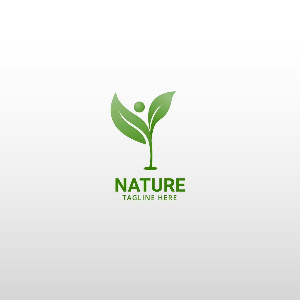 Nature Health logo design vector template.