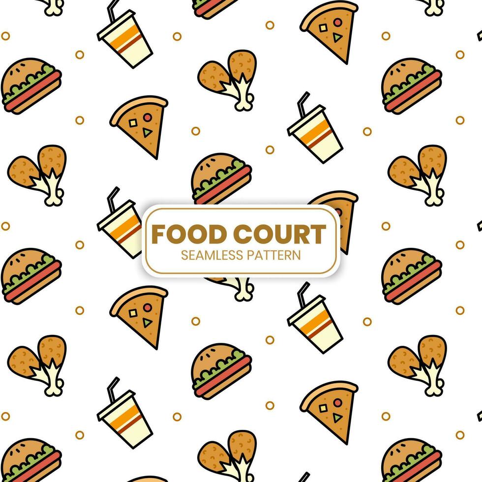 Food court Burger seamless pattern vector illustration