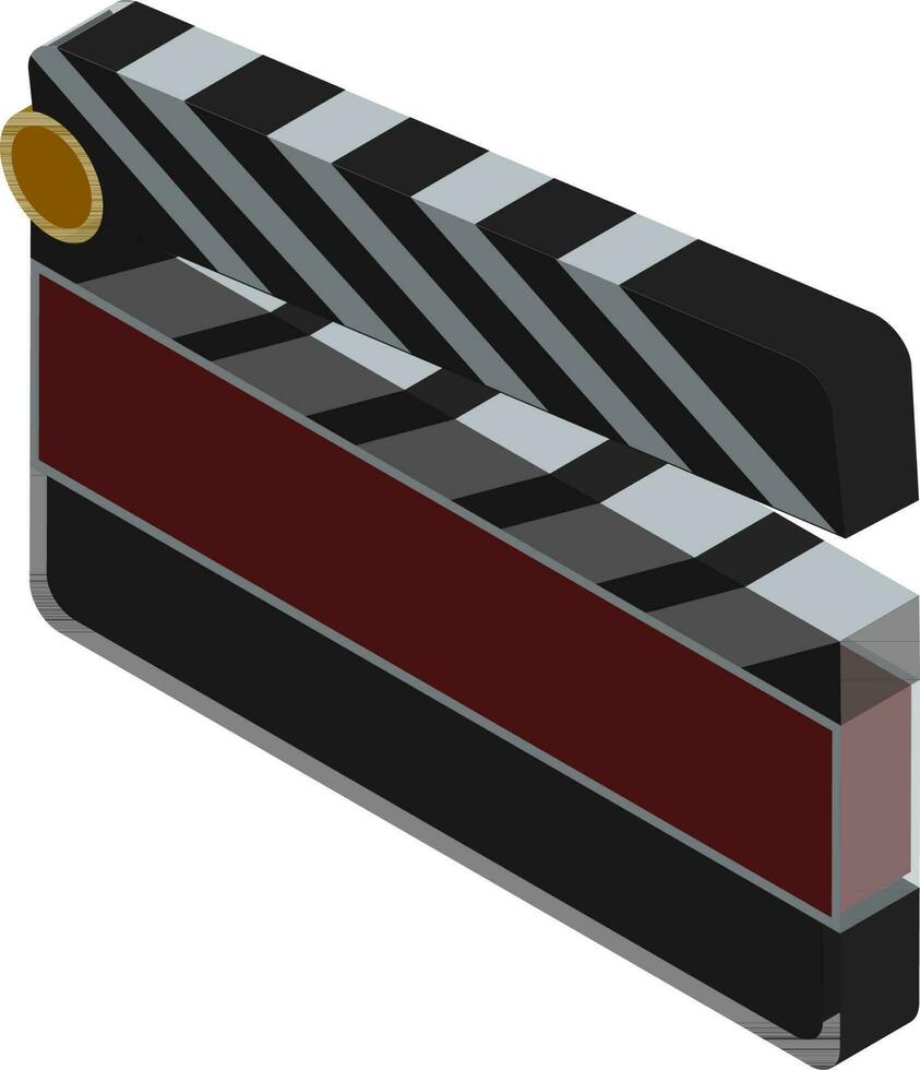 3D illustration of clapperboard. vector