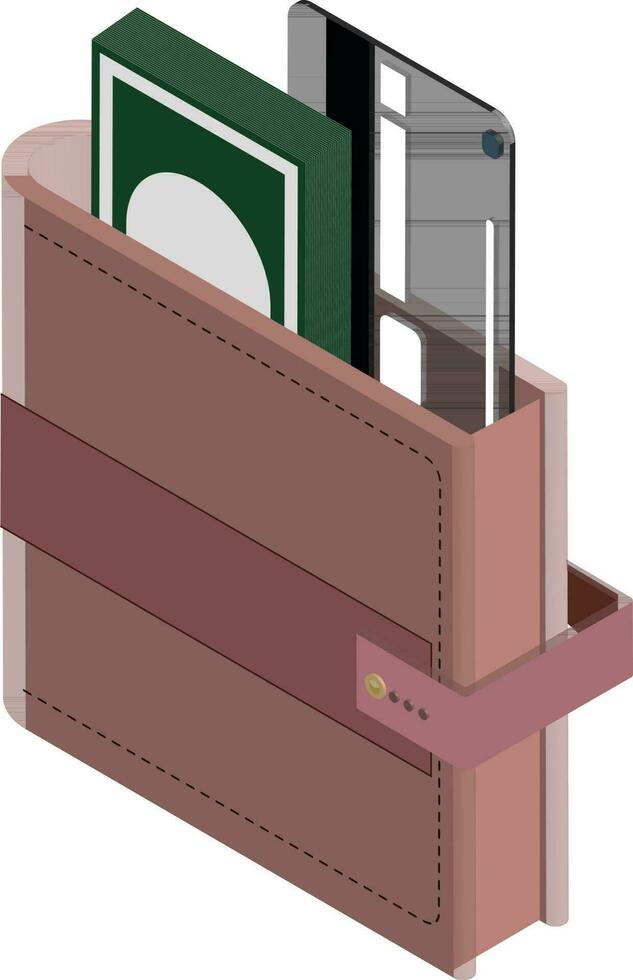 3d illustration of wallet icon. vector