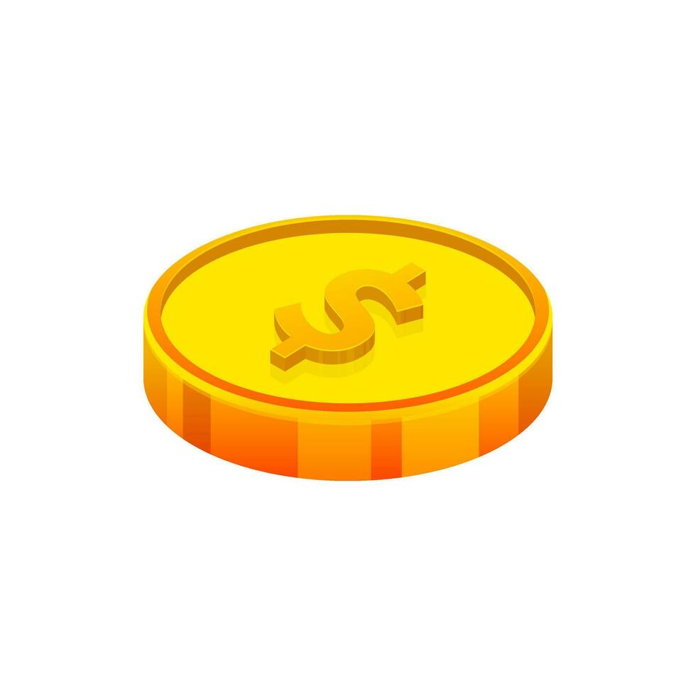 ilustración de un dorado moneda. vector