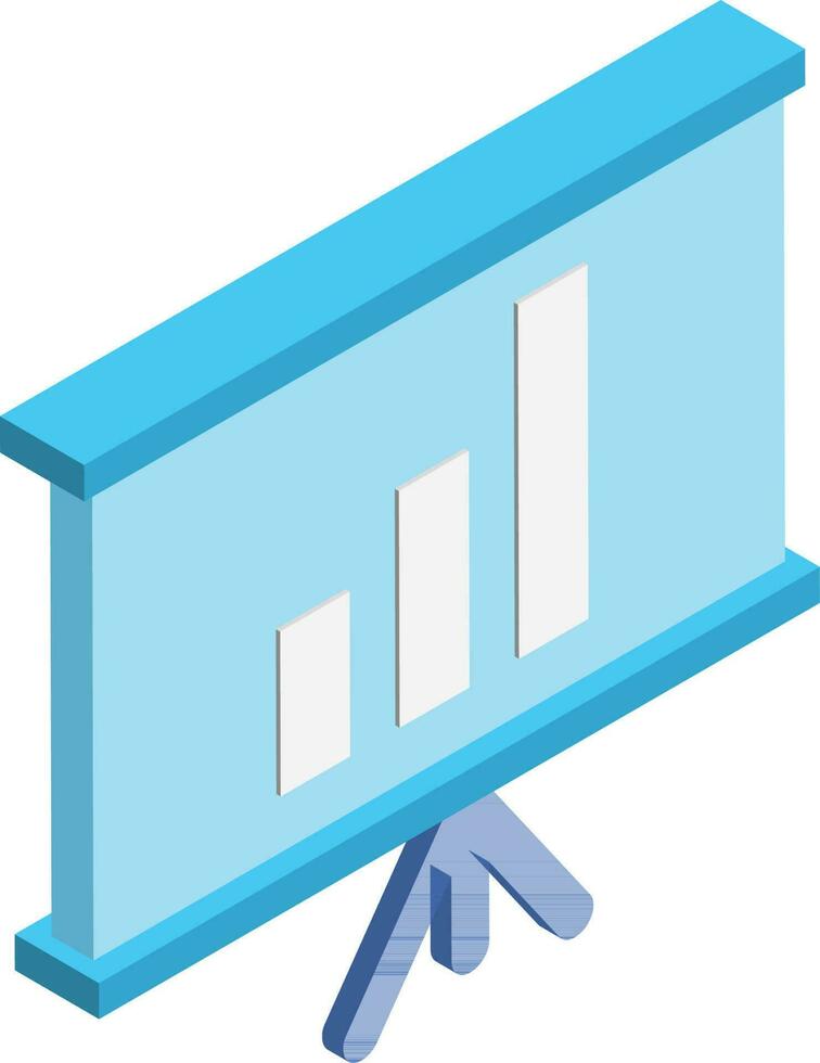 Isometric presentation board in blue color. vector