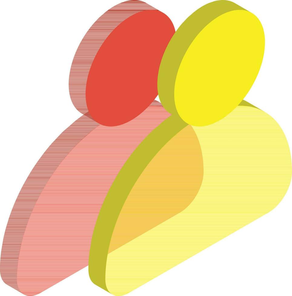3D isometric of user or group icon. vector