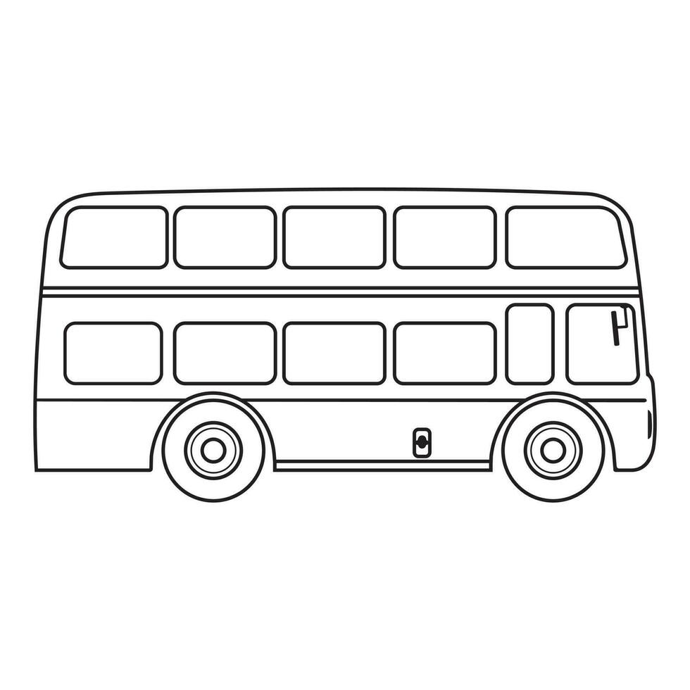 De dos pisos Londres autobús ciudad transporte doble decker Turismo contorno contorno línea icono negro color vector ilustración imagen Delgado plano estilo