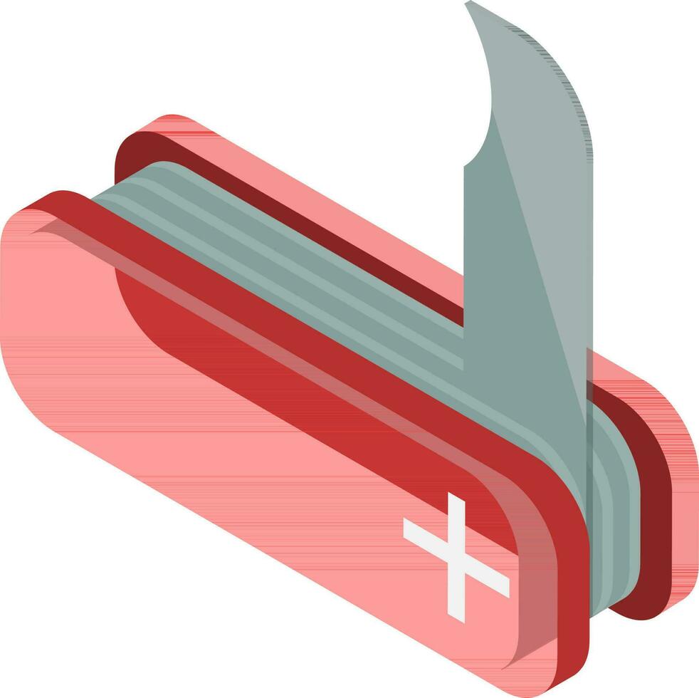 ilustración de multi herramienta cuchillo isométrica elemento. vector