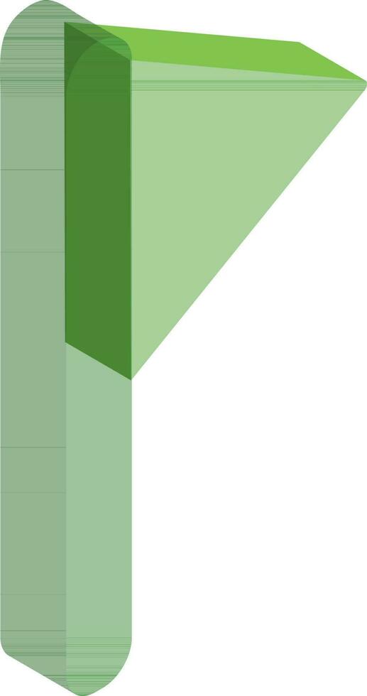 3D isometric of green flag icon. vector