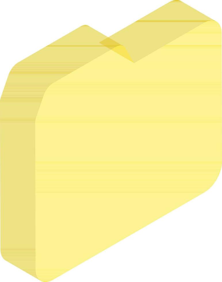 Yellow file folder icon in 3d style. vector