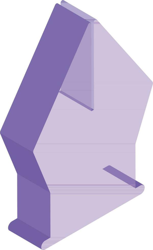 Isometric fountain nib icon in purple color. vector