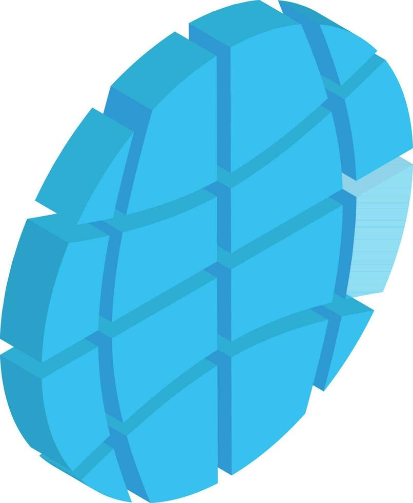 Isometric earth globe icon in blue color. vector