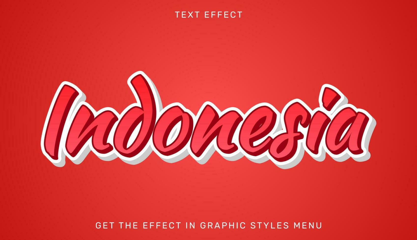 Indonesia editable text effect in 3d style vector