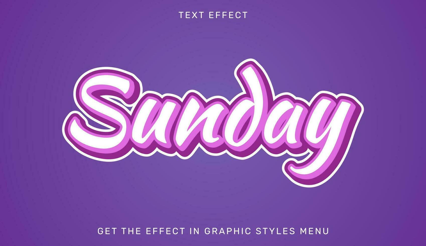 Sunday editable text effect in 3d style vector