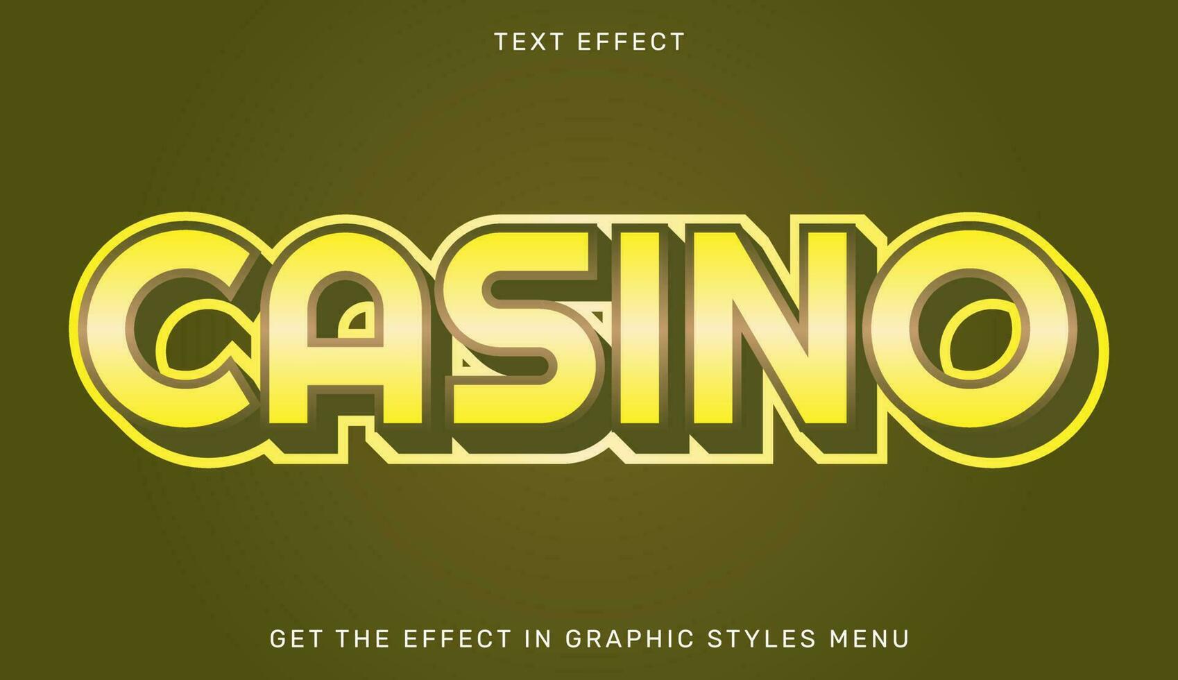 Casino editable text effect in 3d style vector