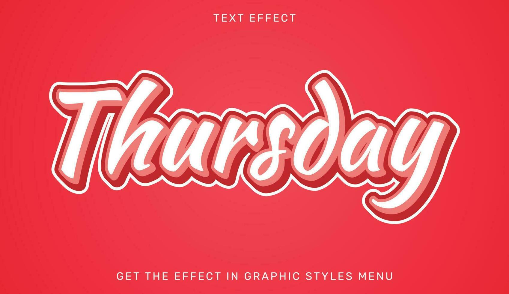 Thursday editable text effect in 3d style vector