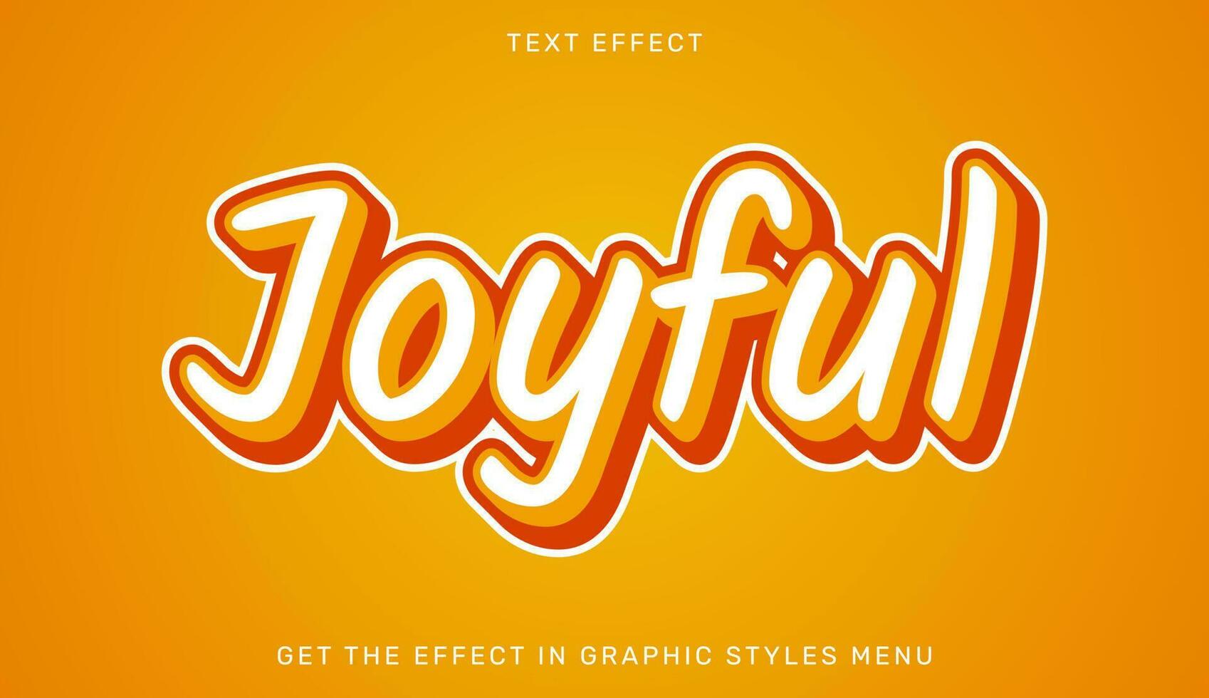 Joyful editable text effect in 3d style vector