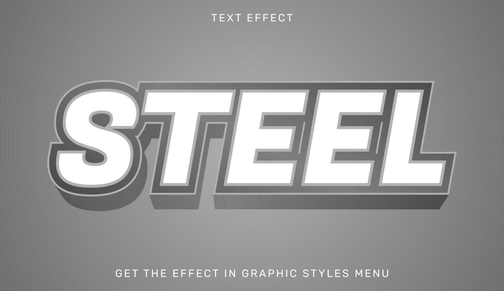 Steel editable text effect in 3d style vector