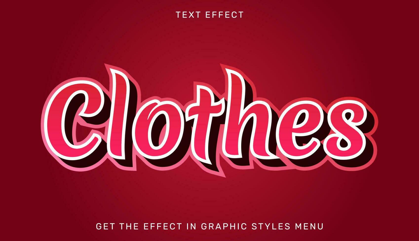 Clothes editable text effect in 3d style vector