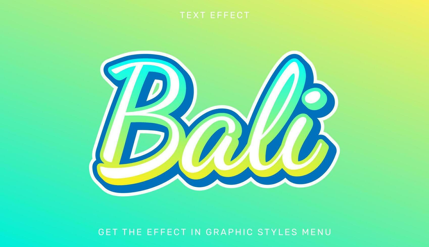 Bali editable text effect in 3d style vector