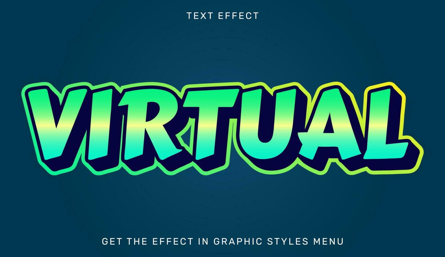 virtual editable texto efecto en 3d estilo vector