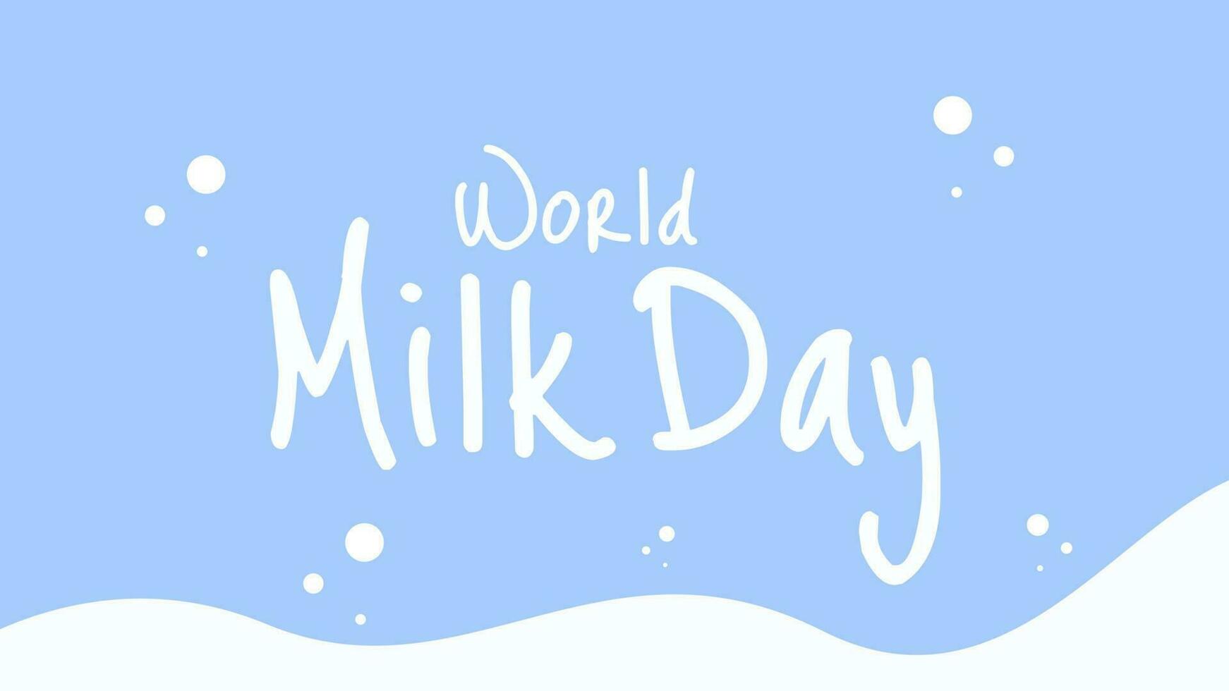 Vector illustration of world milk day banner design isolated on light blue background