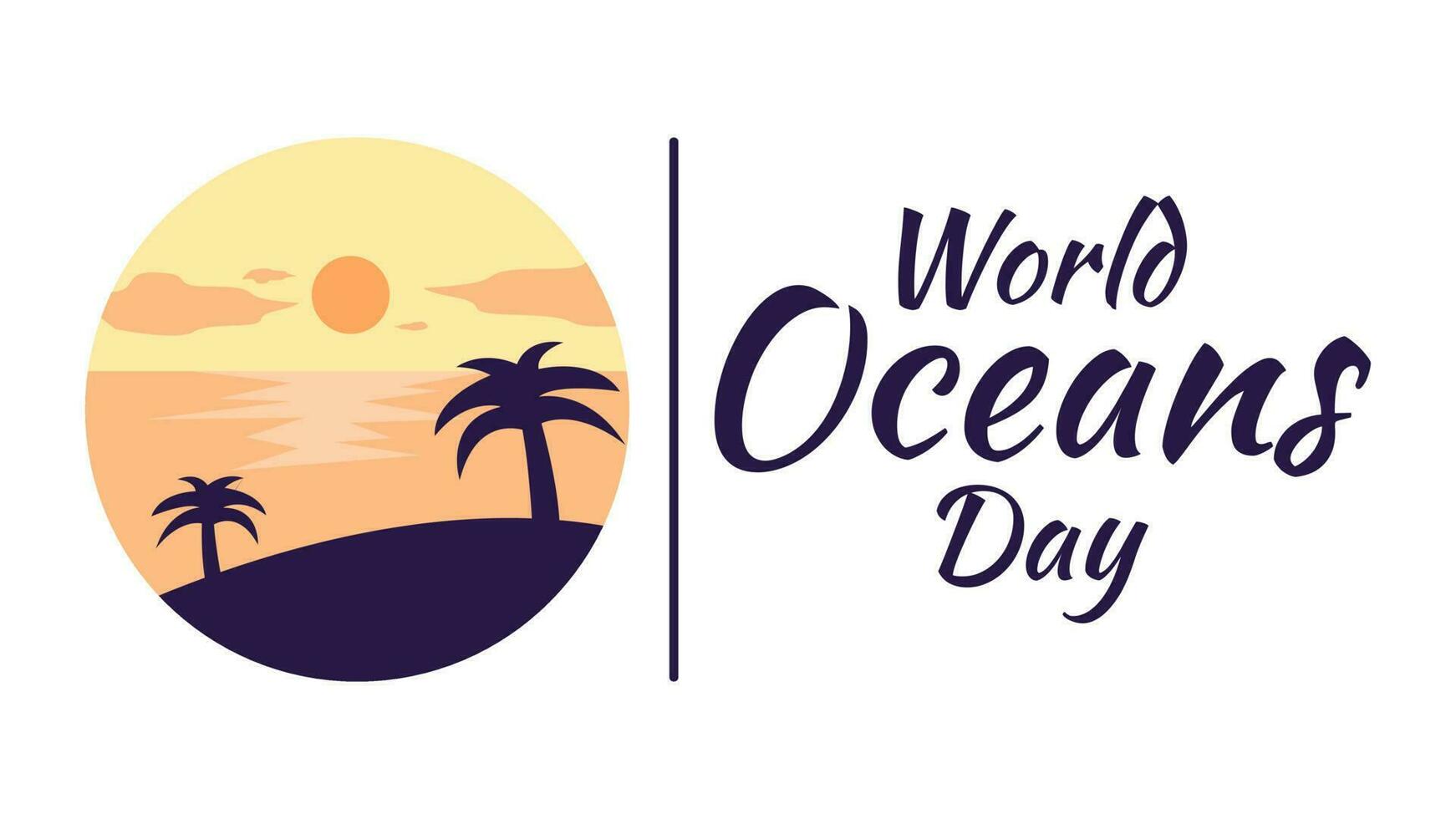 Vector illustration of World oceans day in flat modern design