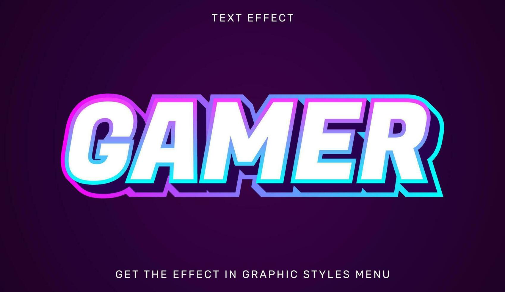 Gamer editable text effect in 3d style vector