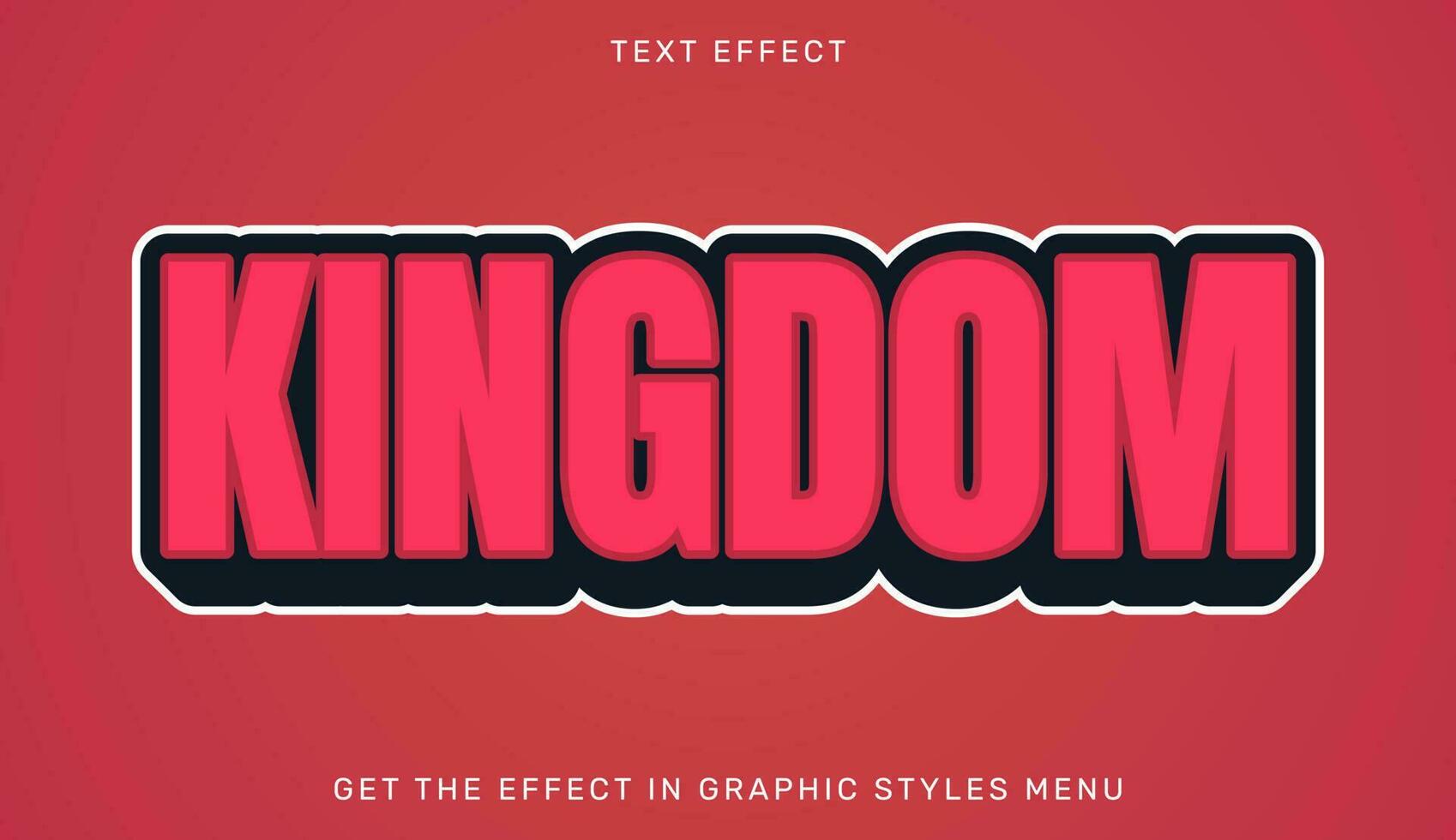 Kingdom editable text effect in 3d style vector