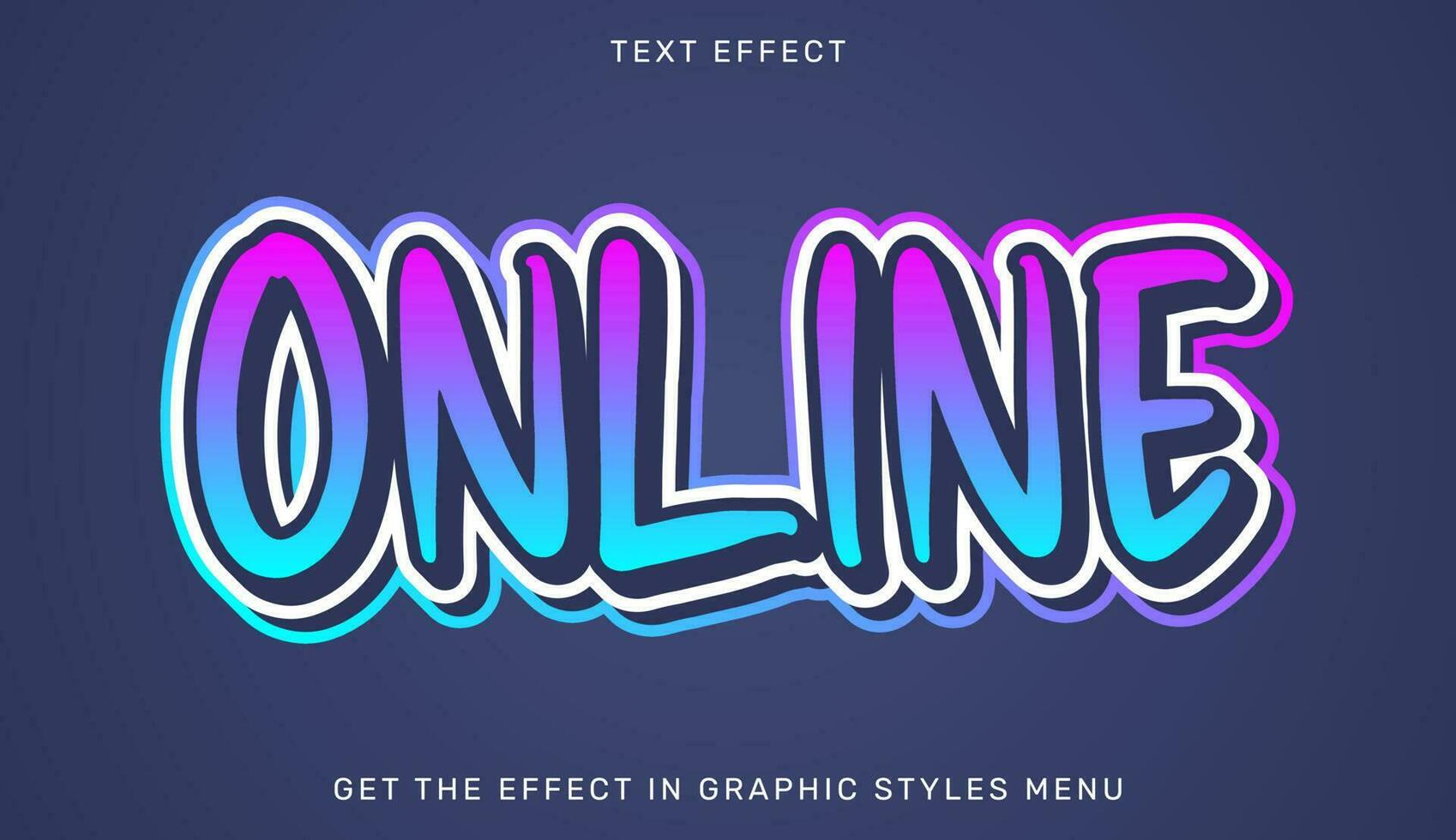 Online editable text effect in 3d style vector