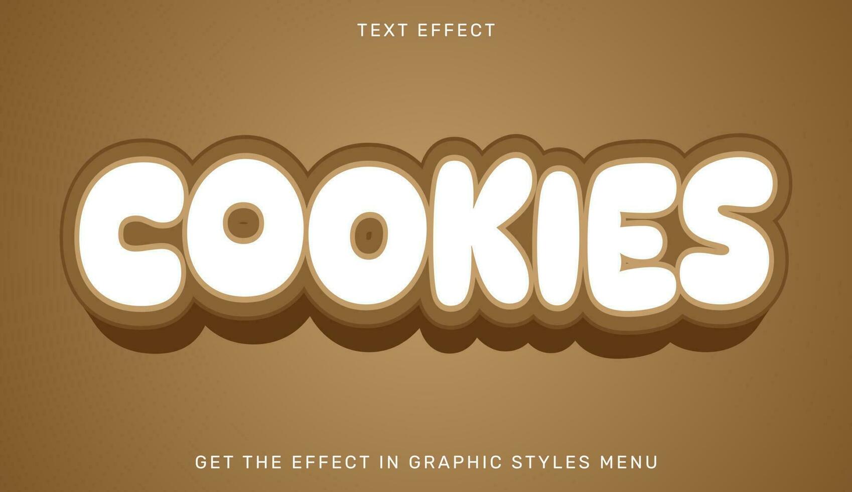 Cookies editable text effect in 3d style vector