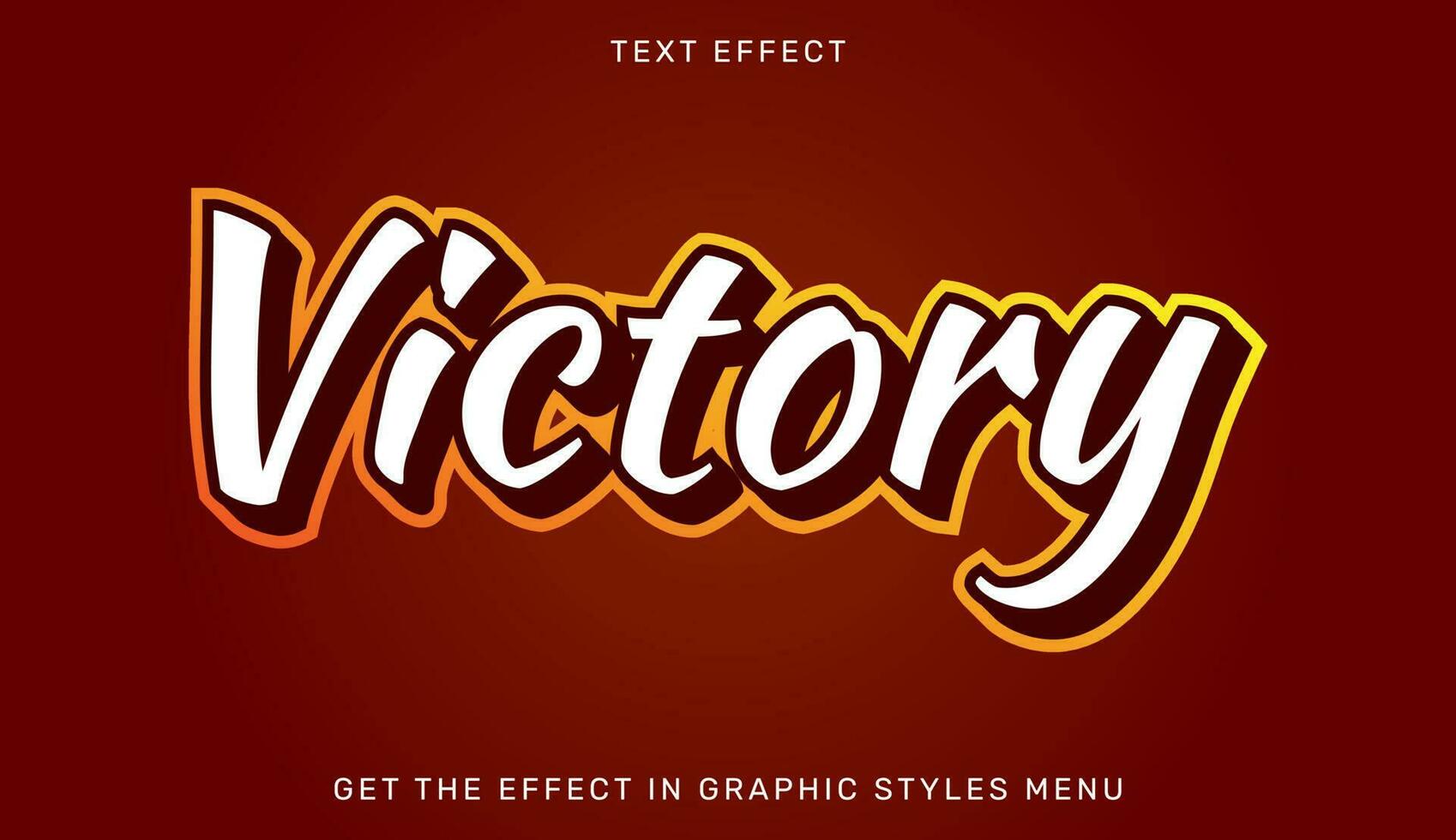 Victory editable text effect in 3d style vector